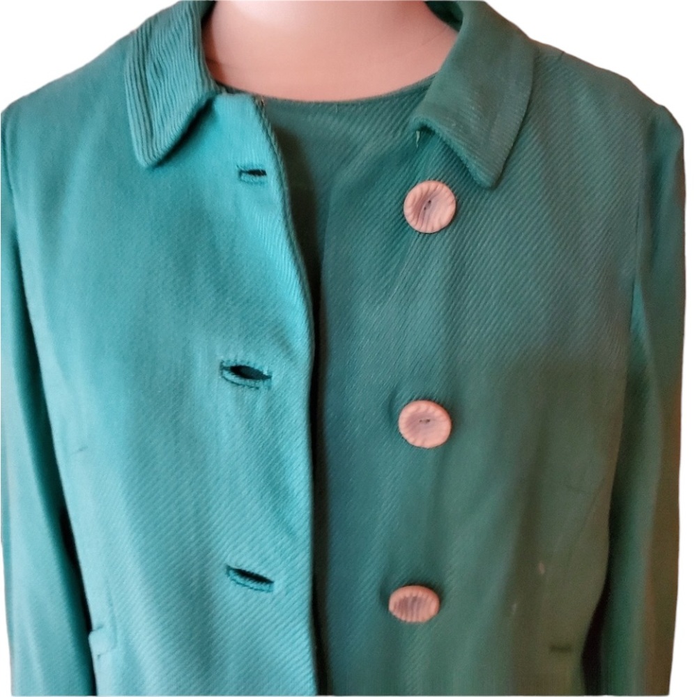 1950s Richard Healy Green/Blue, Wool, Lined Suit - Picture 2 of 7